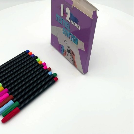 Creacol Marqueurs textile 12 pièces - Marqueurs textiles - Marqueurs Vêtements - Marqueurs textiles