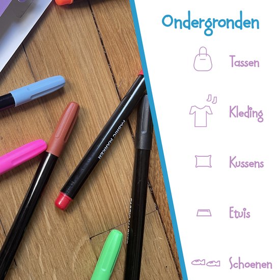 Creacol Marqueurs textile 12 pièces - Marqueurs textiles - Marqueurs Vêtements - Marqueurs textiles