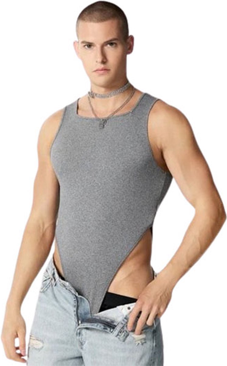 Goedkoopste Erotische V-line jumpsuit heren - Korte mouwen - Clubwear - Nachtclub - Casual - Mode - Sexy - Bodysuit