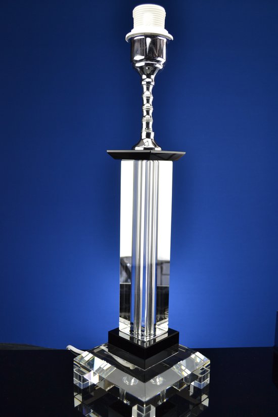 lampe de table en cristal laila noire