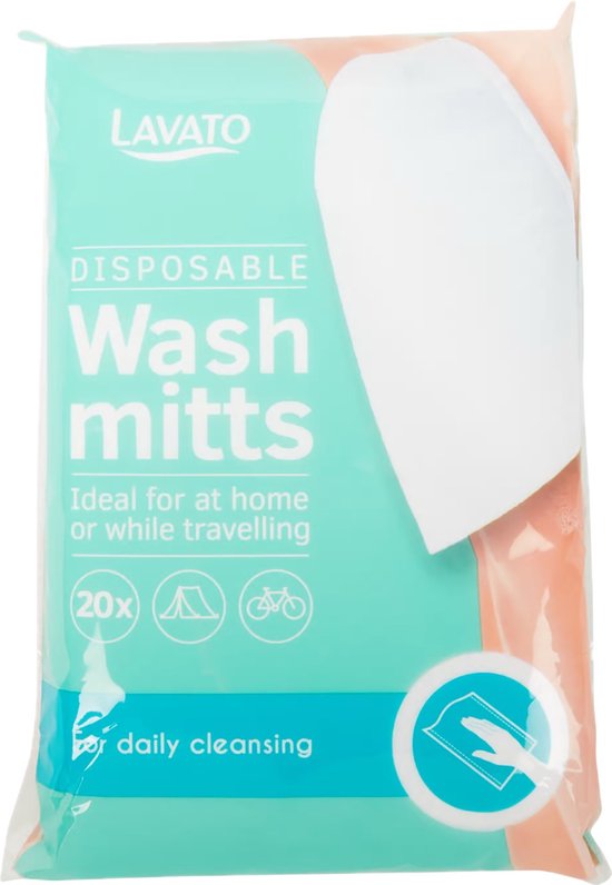 Lifecare à usage unique - Débarbouillettes - débarbouillettes jetables - 20 pièces - Voyage