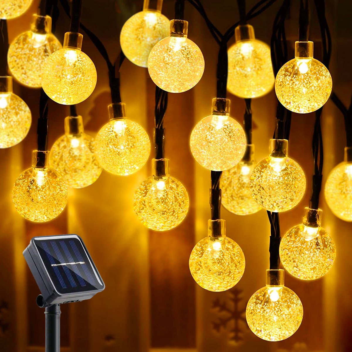 Happy Goods Solar Tuinverlichting op Zonneenergie - 50 LED Lichtsnoer Buiten - 5 m Verlicht + 2 m Snoer - Buitenverlichting Lichtslinger - Lichtsnoeren