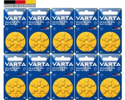Varta hoorbatterijen type 10 -PR70 Zink-lucht 1.45 V - 60 stuk(s)