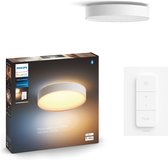Bol.com Philips Hue Enrave plafondlamp - warm tot koelwit licht - wit - 42cm - 1 dimmer switch aanbieding