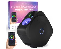 Beauve Sterrenhemel Sterren Projector Lamp Music Rhythm voor Kinderen & Volwassenen - Galaxy Nachtlampje - Star Projectorlamp - Sterrenprojector Verlichting - Zwart