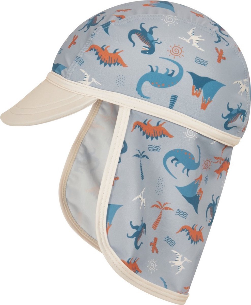 Playshoes kinderhoedje met UV-bescherming dino-print 51 cm Blauw