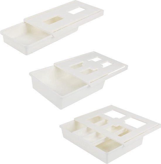 AceList Lade onder bureau, 360° draaibaar, verborgen 2-in-1 bureau-lade- organizer met bekerhouder en 2 kabelgaten, geschikt voor tafels in het thuiskantoor, zwart