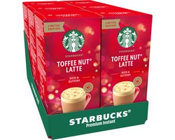 foto van Starbucks Premium Toffee Nut Latte Oploskoffie - 6 doosjes à 4 zakjes - Limited Edition