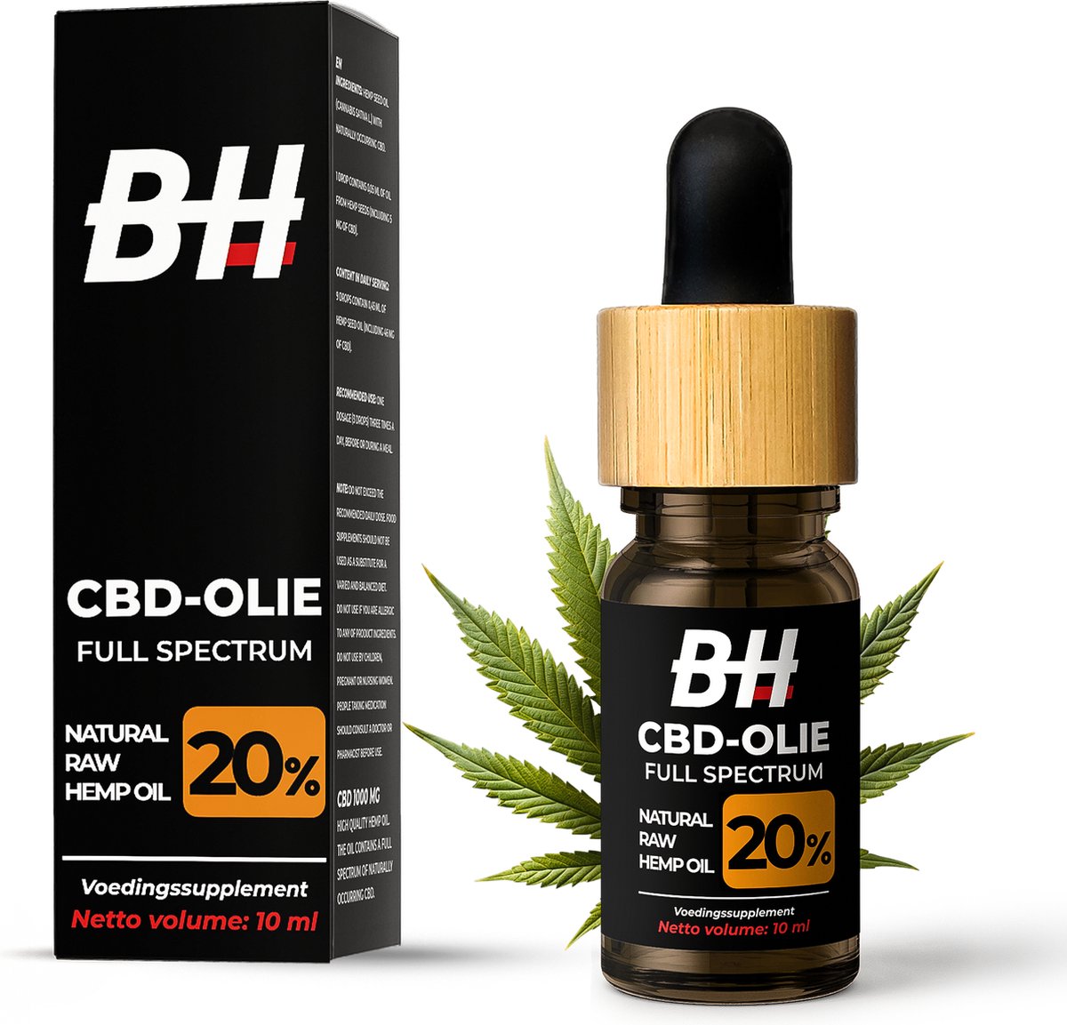Goedkoopste CBD Olie - 20 CBD - Hennep Olie 10 ml - Full Spectrum - Natuurlijk Extract