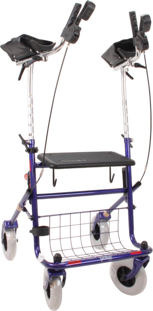 Goedkoopste Premis Provo - Rollator - 2de Generatie - Voorzien van Verkorte onderarmschalen met armbedjes 28 cm - Metallic