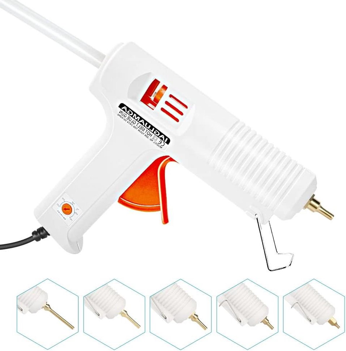 100 watt temperatuurverstelbaar lijmpistool- set met 5 koperen sproeiers handwerkreparatiegereedschap voor doe-het-zelvers kunst en knutselprojecten snelle reparaties