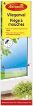 Aeroxon raam plakstrips - 4x - 21 cm - vliegenvanger - vliegenstrips - milieuvriendelijk - Anti-insect - Insectenbestrijding