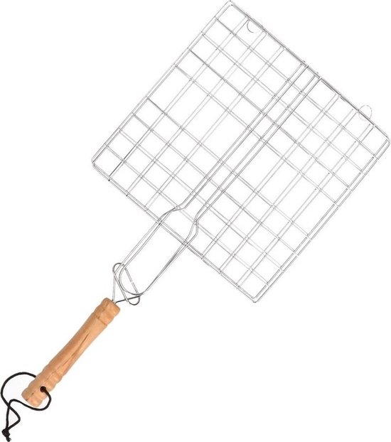 Foto: Bbq rooster 3x vierkant met handvat klembaar 40 cm barbecue accessoires