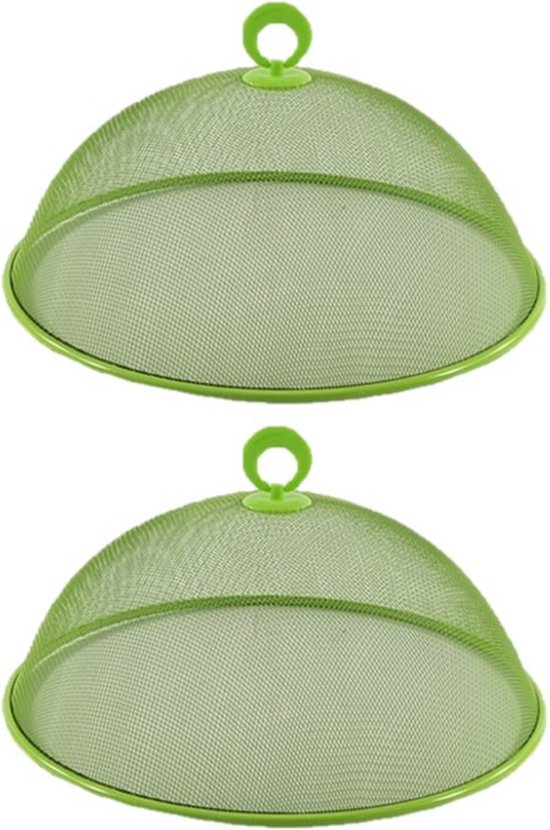 Metalen vliegenkap - voedselkap - groen - rond - 30 cm - Afdekkappen/vliegenkappen — afbeelding 2