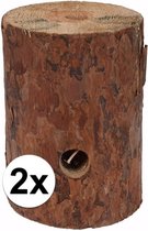 Zweedse boomstam houtblok fakkel - 2x - voor buiten - 20 cm - Tuinfakkels