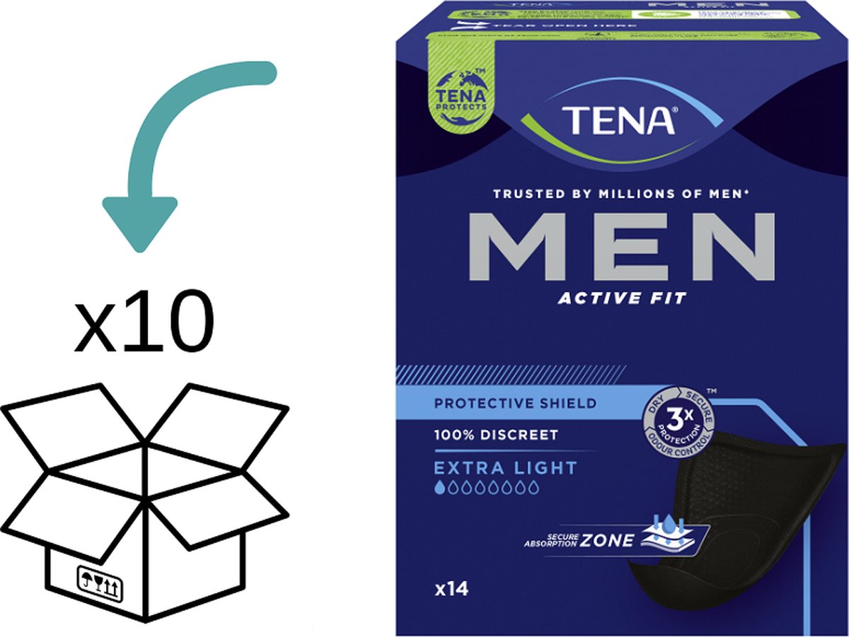 Goedkoopste TENA Men Protective Shield Level 0 - 10 pakken - 140 stuks