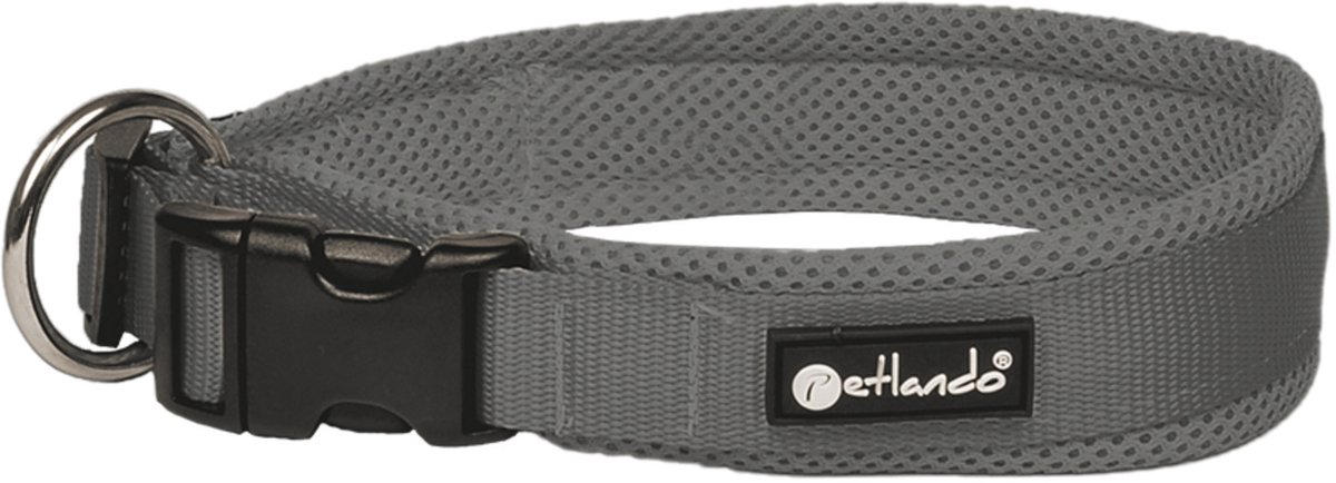 Petlando Hondenhalsband Mesh Antraciet - Klikhalsband - Xxl 60-65x4 Cm