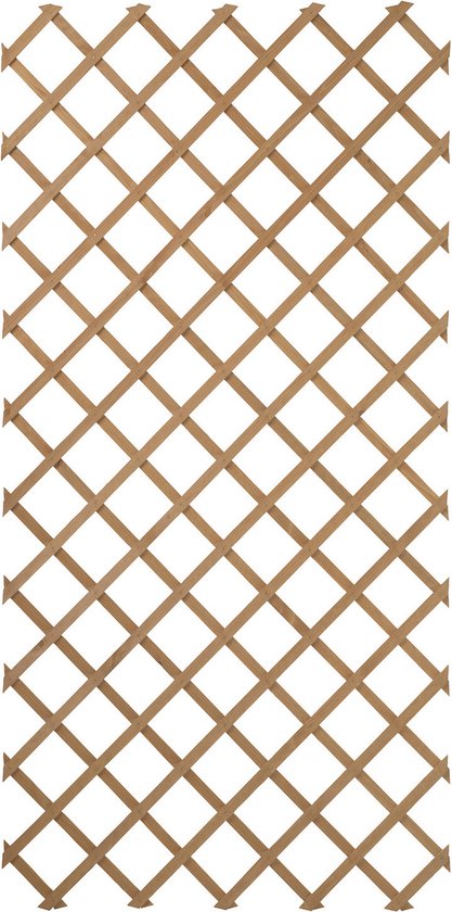 Houten klimrek van 100 x 200 cm met een ruitpatroon.