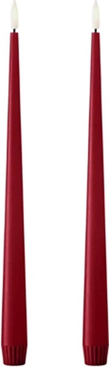 Ester & Erik Led Taper kaars 30cm winter berry set van 2 Rood