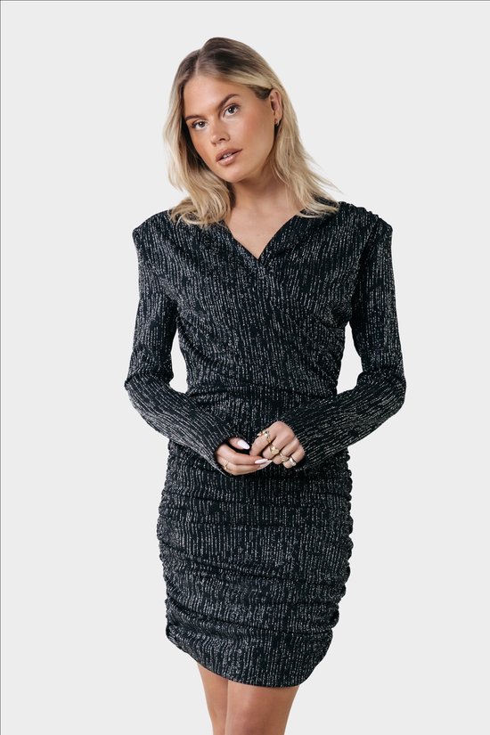 Colourful Rebel Bryssa Lurex Stripes Padded dress - S