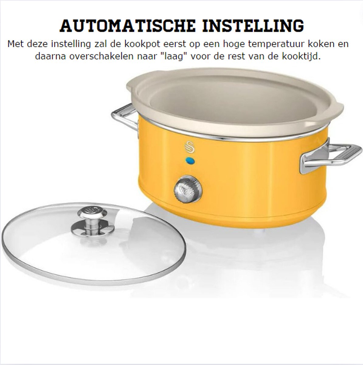 Slowcooker 3.5L Elektrische Slowcooker met Timer - afbeelding 2