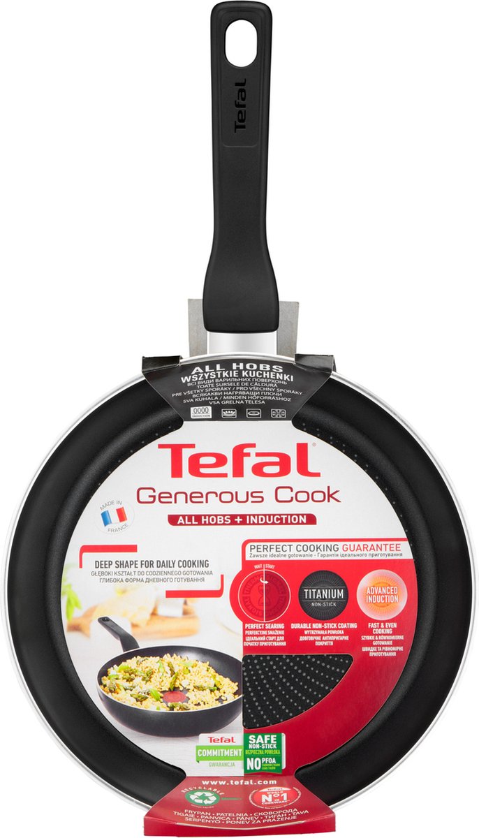 Tefal Change Black Keramische Koekenpan - 20 cm - Inductie - Zwart