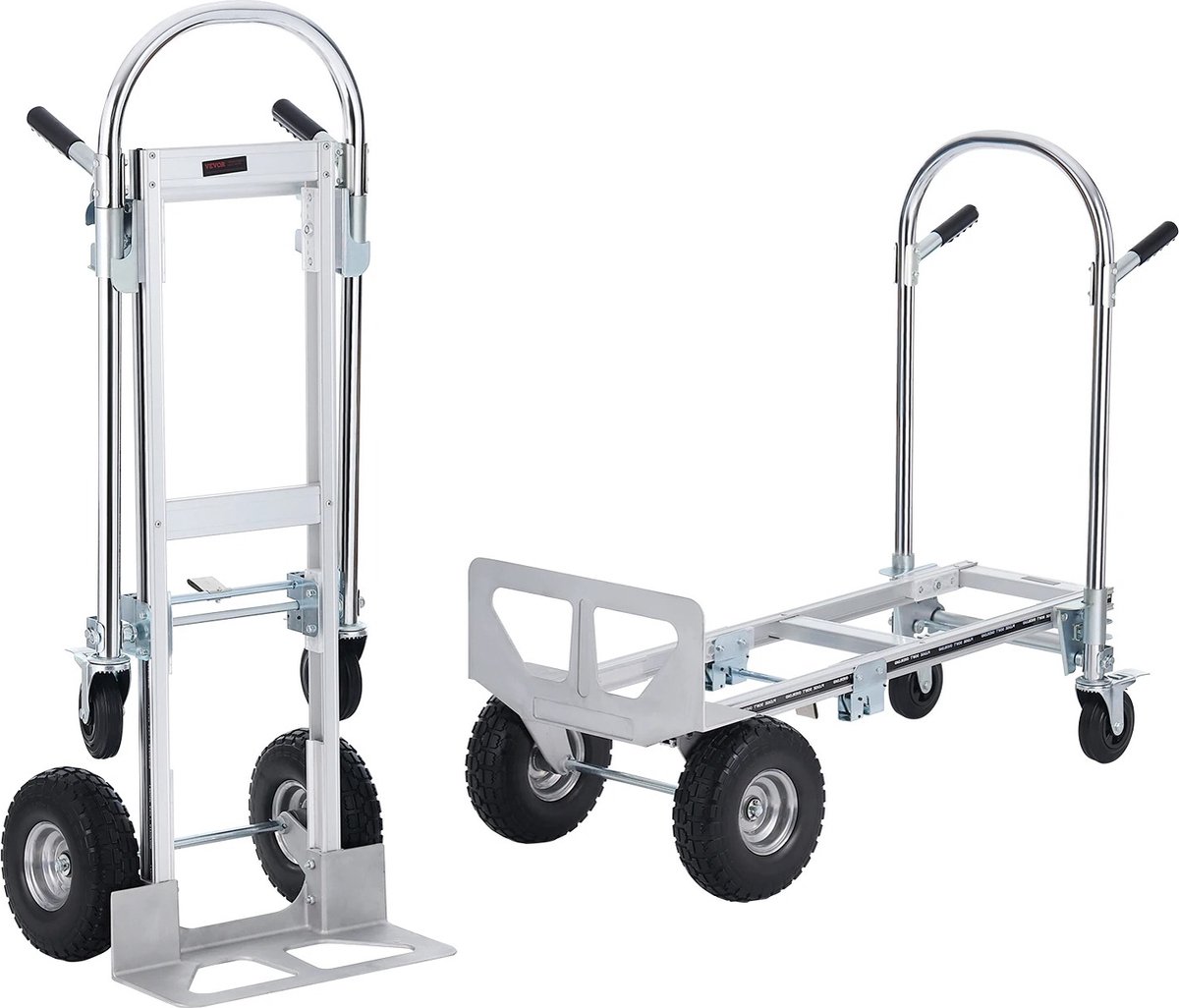 Opvouwbare Steekwagen - Inklapbare kar - Steekwagen - 200kg - Transport - Magazijn - 2 in 1 model - Zilver