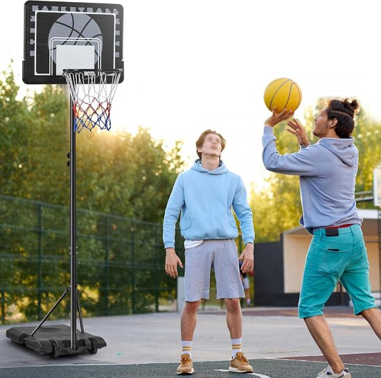 Basketbalstandaard - Verstelbaar - Mobiel - Zwart