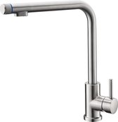 3-in-1 Waterkraan Zwart – 360° Draaibaar – Keukenkraan Met 2 Hendels – Voor Koud, Warm & Gefilterd Water – G3/8 Aansluiting