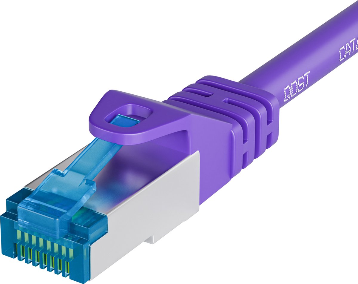 Qost - CAT6A 10G internetkabel - LSZH / UTP - 10 Gbps / 500 MHz - RJ45 Connectoren - Patchkabel / Netwerkkabel - 1 meter - Paars
