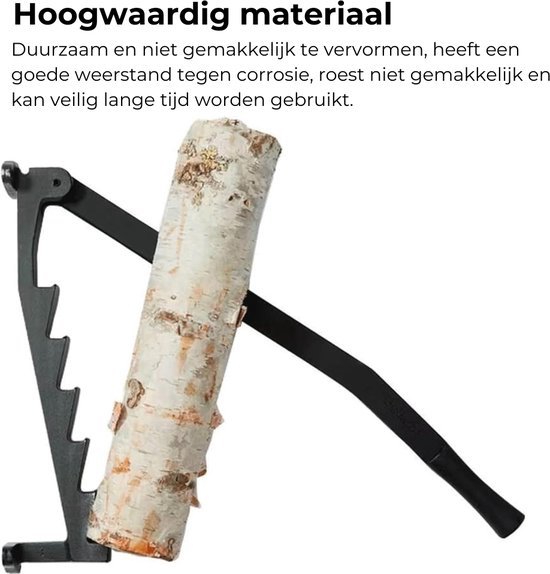 Thuys Houtklover - Houtsplijter - Kloofmachine - Houtklover voor Aanmaakhout - Splijtwig - Carbonstaan - Universeel - Zwart van Thuys — afbeelding 3