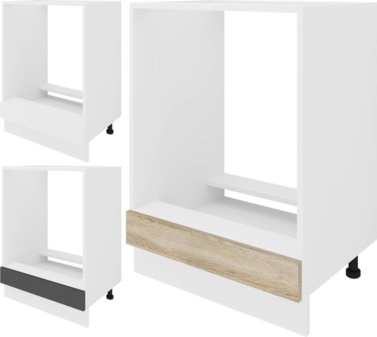 Armoire de four en bois blanc-chêne sonoma taille unique avec contenu HTML requis armoire à micro-ondes