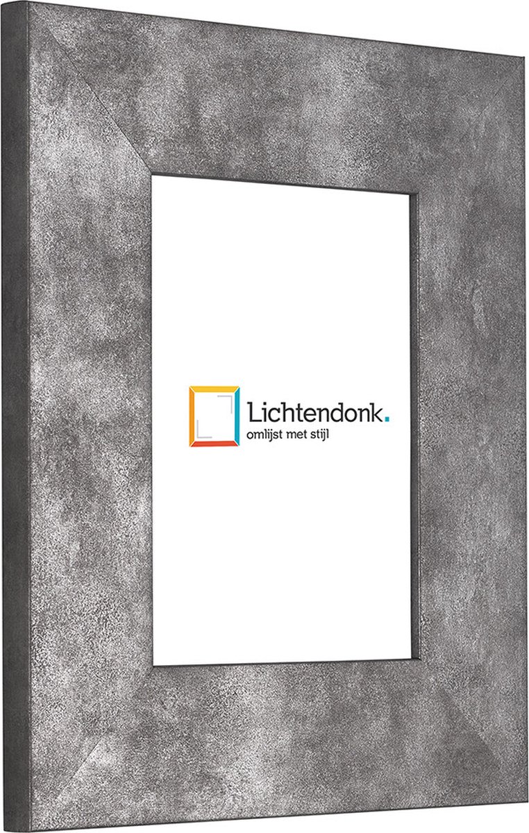 Lichtendonk Fotolijst - IJzer Industrieel - 6 cm breed profiel - Fotomaat 40x55 - Ontspiegeld glas - Art.nr. 10115542040551 Grijs