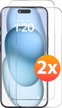 Screenprotector - 2 stuks - Geschikt voor iPhone 15 / 15 Pro Tempered Glass - Extra Sterk – beschermglas