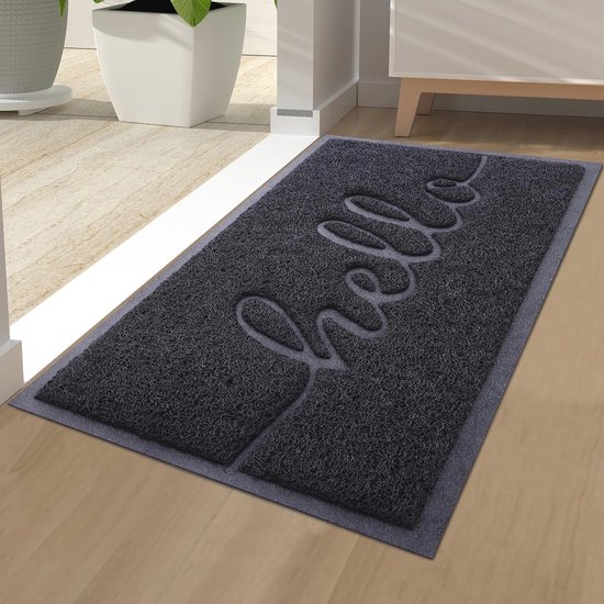 AROGAN Deurmat Hond Chenille Deurmatten Grijs, Huisdieren Indoor Deurmatten Wasbaar voor Modder Binnengebruik Drukke Ruimte Honden Modderige Pawprints 24 x 36 Inch