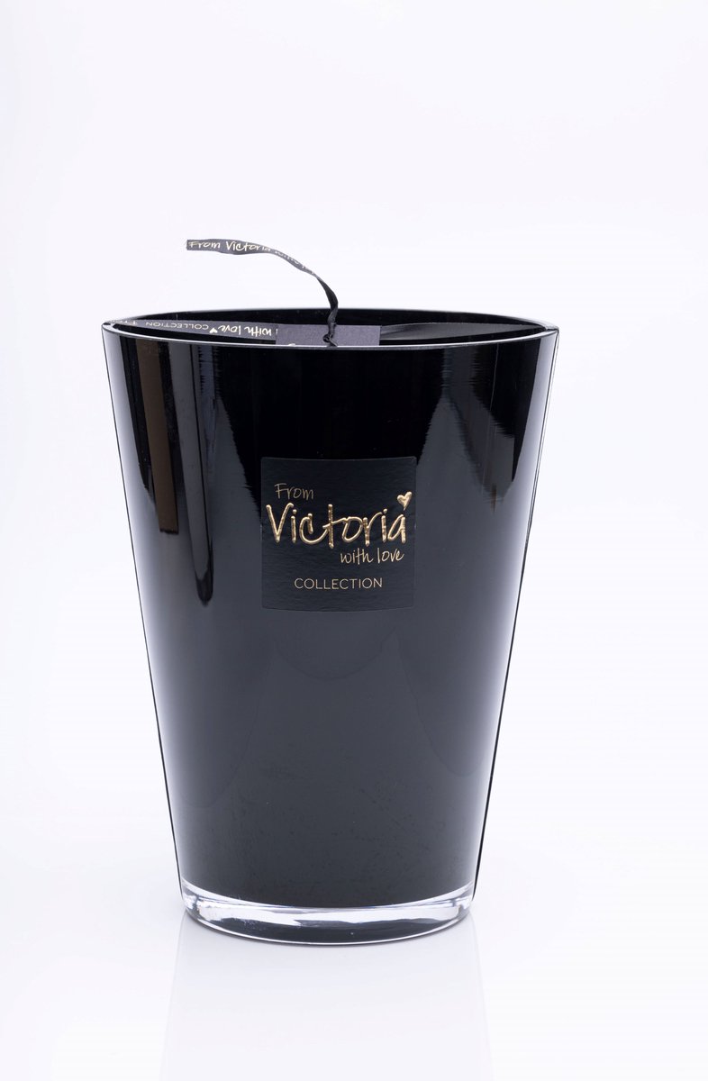 Victoria with Love - Kaars - Geurkaars - Glossy Black - Large - Glas - Indoor