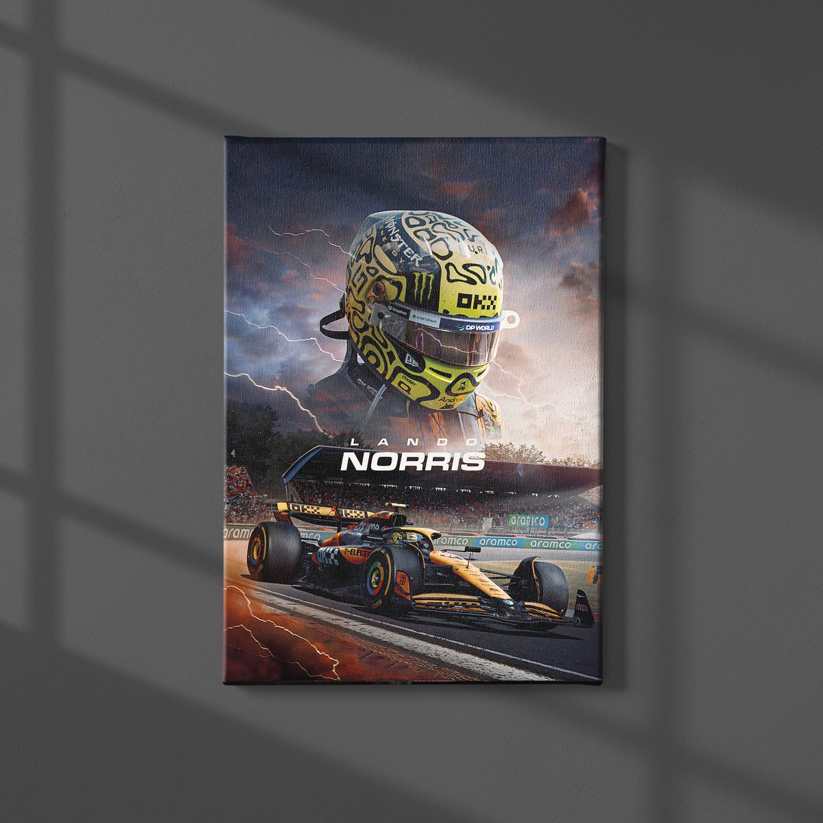 Lando Norris McLaren GP Winnaar Formule 1 Canvas - Formaat 70x50 cm - Incl. Ophangsysteem