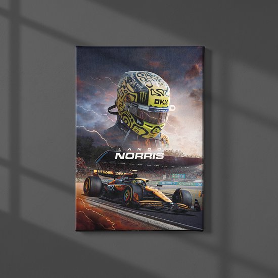 Lando Norris McLaren GP Winnaar Formule 1 Canvas - Formaat 70x50 cm - Incl. Ophangsysteem