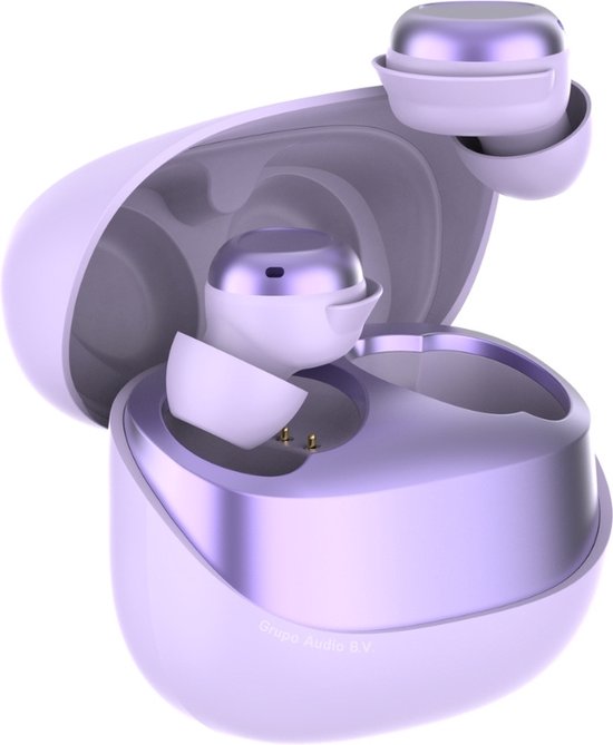 Écouteurs sans fil pocobob® Z - Purple Amatista - Écouteurs Bluetooth - ultra petits - écouteurs intra-auriculaires - avec microphone - aussi pour dormir - avec application pour iOS et Android
