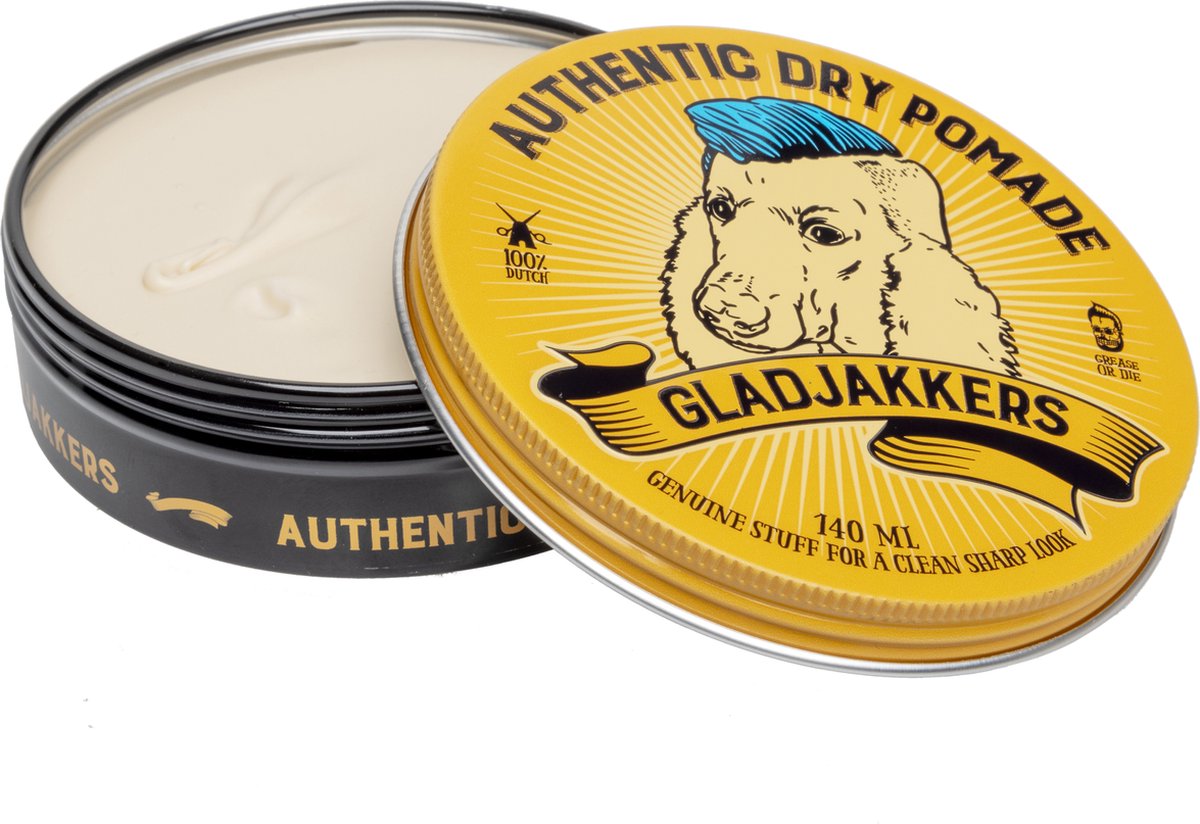 Bol.com Gladjakkers Authentic Dry Pomade - 140ML - Waterbasis - Mat look aanbieding