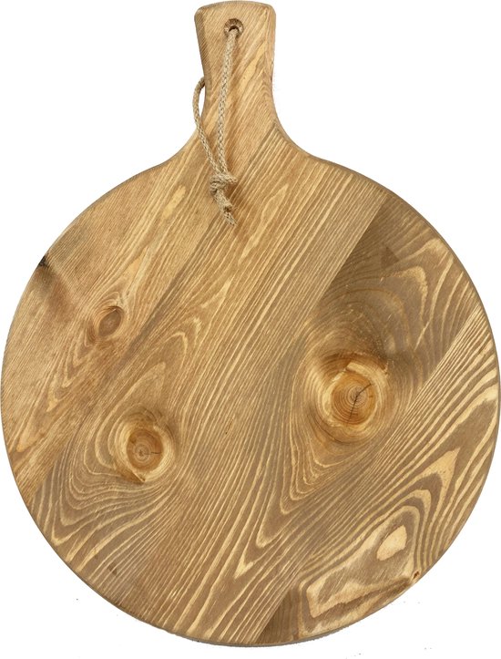 Grande planche ronde à boissons-planche à pizza-planche à snacks-planche à tapas. En bois de pin (ne peut pas être utilisé comme planche à découper), diamètre 38 cm.
