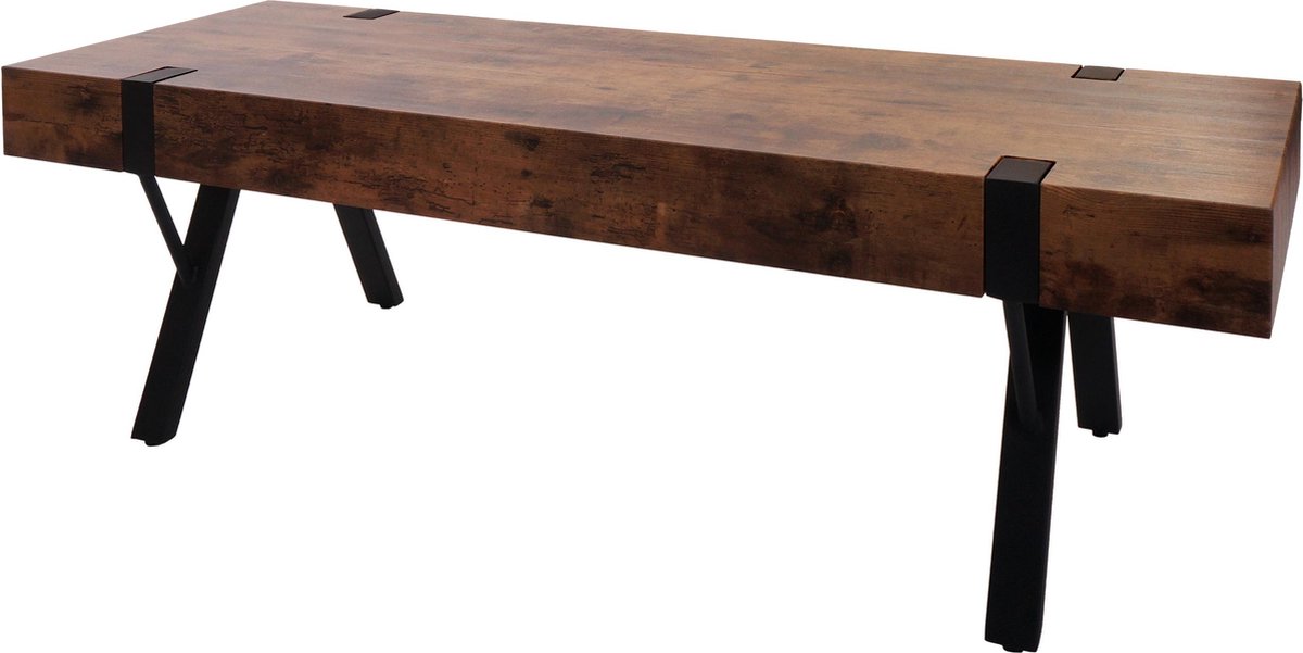 MCW TV-rek MCW-L54, TV-tafel lowboard TV-tafel, metaal 42x120x40cm ~ donker wild eiken