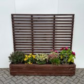 AMISHOUT - Plantenbak met klimrek 180x40x36 (176) cm - bruin | bloembak buiten