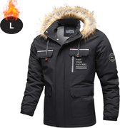 Nivard Veste d'hiver - Parka - Homme - Hiver - Veste - Adulte - Élégant - Avec capuche - Veste matelassée - Zwart - L