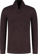 Pull homme Boston Brothers - pull skipper fermeture éclair courte - 5054 - marron mélangé - tricoté - taille L