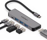 Voomy USB C Hub - 4K HDMI - USB C 100W - USB A 3.0 - Docking Station - USB Splitter - Geschikt voor Macbook Pro / Air / Windows / Universeel