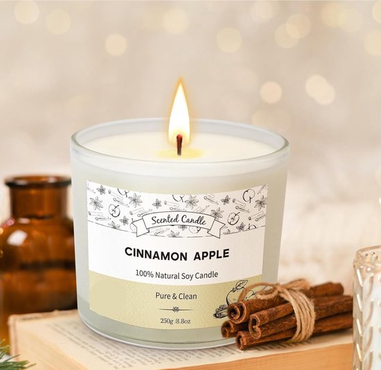 Geurkaarsen voor dames en heren, Valentijnsdag, verjaardag, grote 4 x 8,8 oz, sojakaars, brandduur 240 uur, kerstdecoratie [Energieklasse A+++]