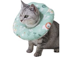 Verstelbare Beschermkraag voor Katten en Konijnen | Kleine en Grote Katten | Jungle | Comfortabele Medische Kraag | Met Trekkoord | voor Wondbescherming en Herstel na Operatie | Kattenkraag Maat S