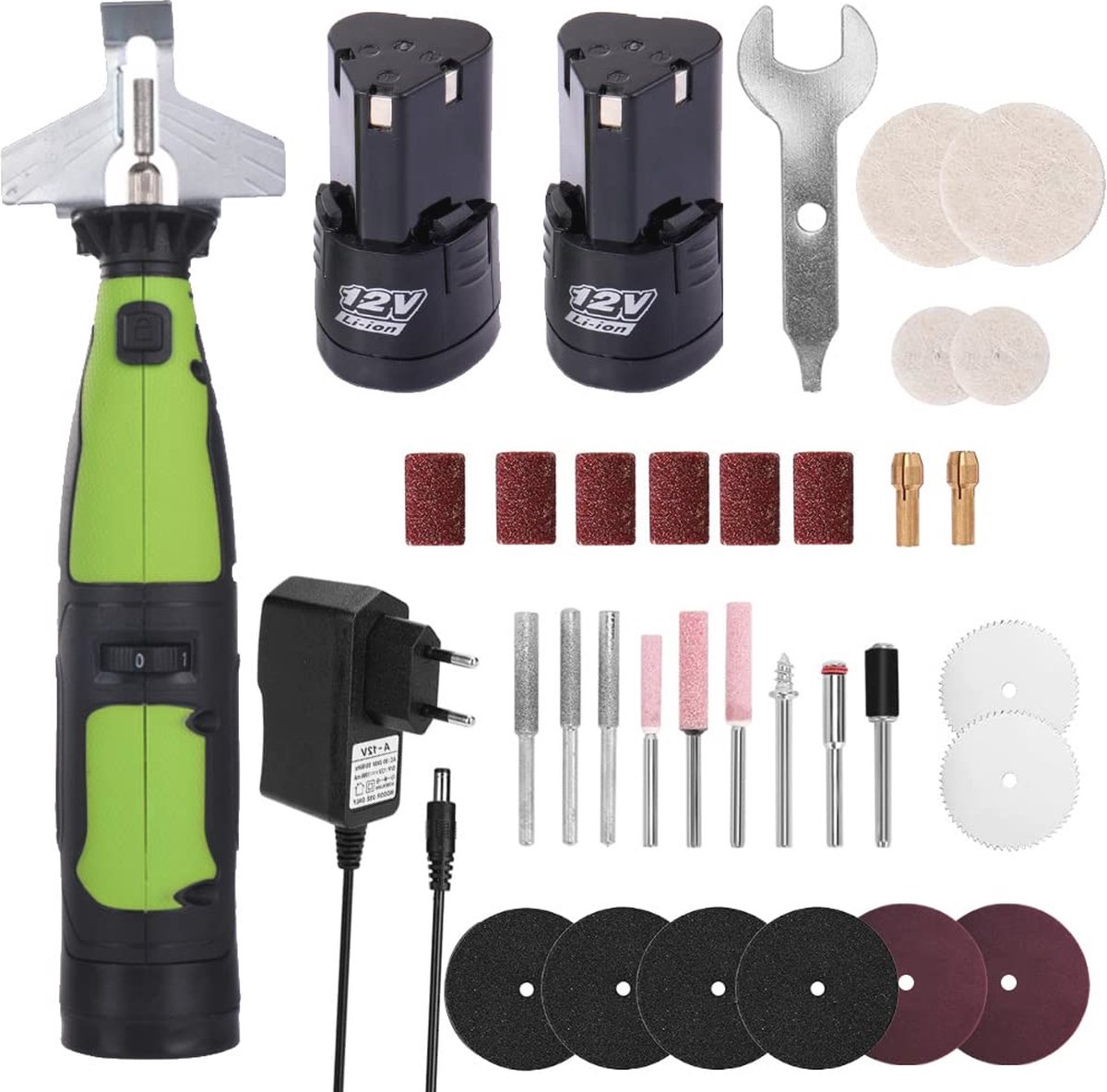 Multifunctionele accu kettingslijper set voor slijpen, boren en snijden - 20.000 rpm