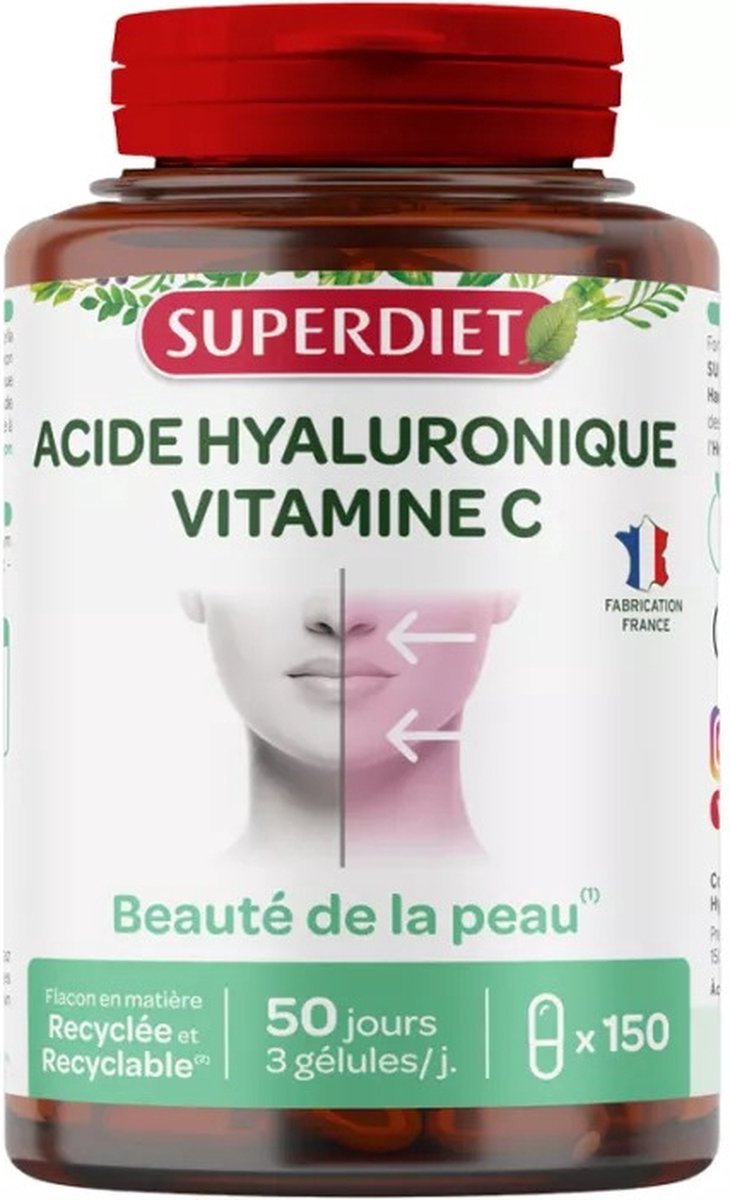 Goedkoopste Super Diet - Hyaluronzuur Capsules - Vitamine C - Hydratatie & Collageen - 150 stuks